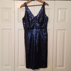 Blue Sequin Cocktail Dress